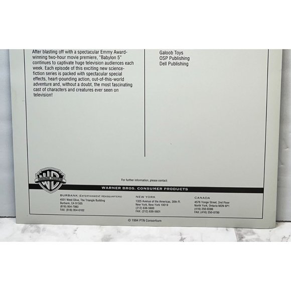 Babylon 5 TV Show Warner Brothers Consumer Products Advertising Sheet Promo 1994 - Picture 6 of 6